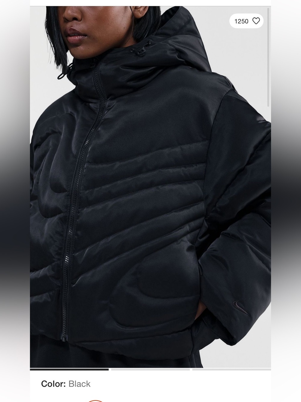 NWT Nike Sportswear Swoosh Series Therma-FIT Oversized Down Puffer Jacket Black
